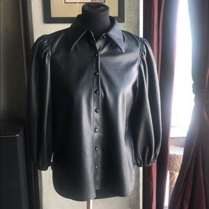 Zara Leather Blouse